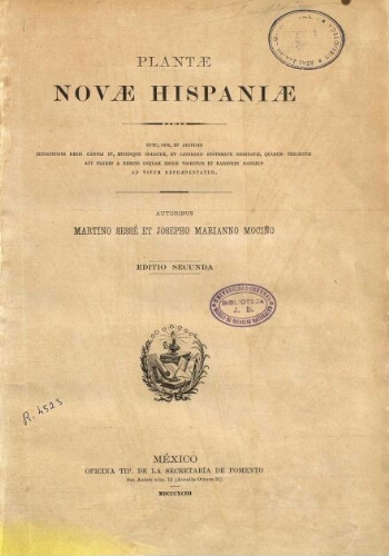 Plantae Novae Hispaniae. [...] Editio secunda
