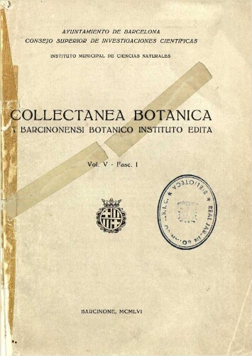 Collectanea botanica (Barcelona) [...] Vol. V