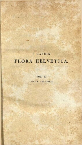 Flora Helvetica [...] Vol. II