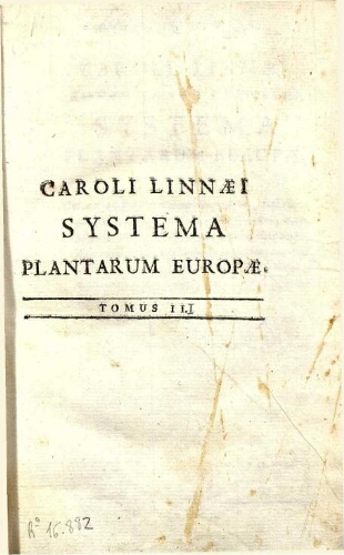 Systema plantarum Europae [...] Tomus II. Pars I