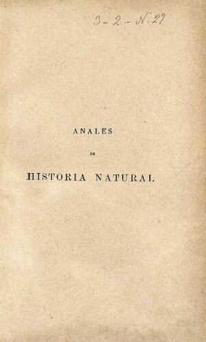 Anales de la Sociedad Española de Historia Natural. Serie II. Tomo séptimo (XXVII)