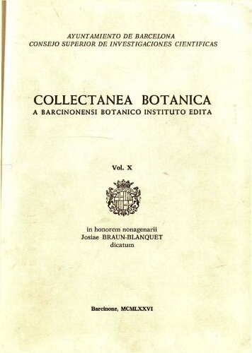 Collectanea botanica (Barcelona) [...] Vol. X