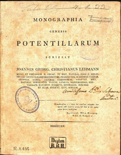 Monographia generis Potentillarum