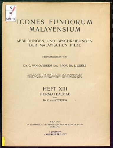 Icones fungorum malayensium. Heft 13. Dermateaceae