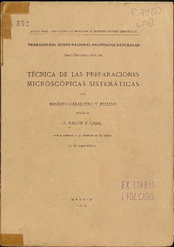 Trabajos del Museo Nacional de Ciencias Naturales. Serie botánica ; N.º 20