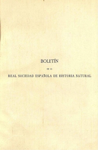 Boletín de la Real Sociedad Española de Historia Natural. Tomo 30