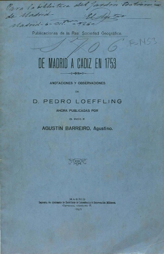De Madrid a Cádiz en 1753