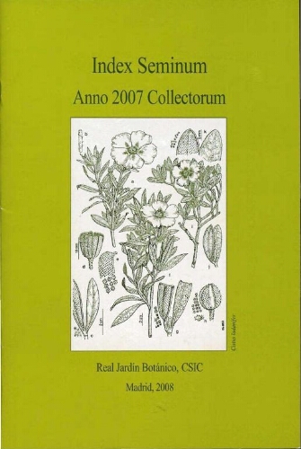 Index seminum in Horto Botanico Matritensi ... 2007