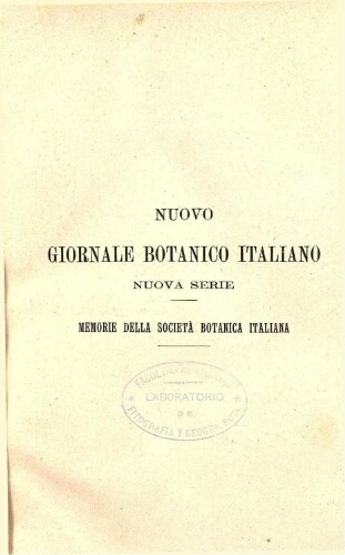 Nuovo Giornale botanico italiano. Nuova serie. V. 13