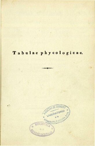 Tabulae phycologicae [...] V. Band