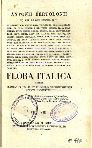 Flora Italica [...] Vol. VIII