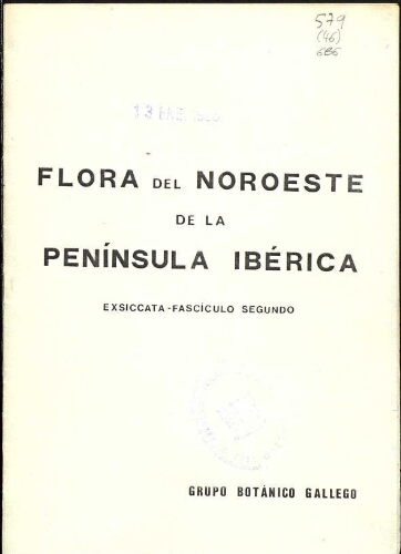 Flora del Noroeste de la Península Ibérica. Exsiccata-fascículo segundo (1985) n.º 51-150