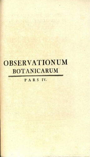 Observationum botanicarum [...] Pars IV