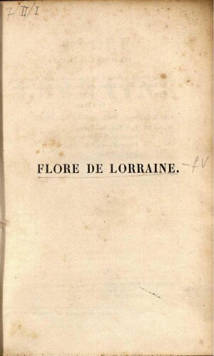 Flore de Lorraine [...] Tome premier
