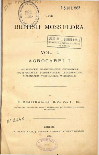 The British moss-flora. Vol I
