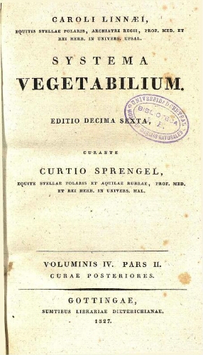 Systema vegetabilium. Editio decima sexta [...] Volumen IV. Pars II