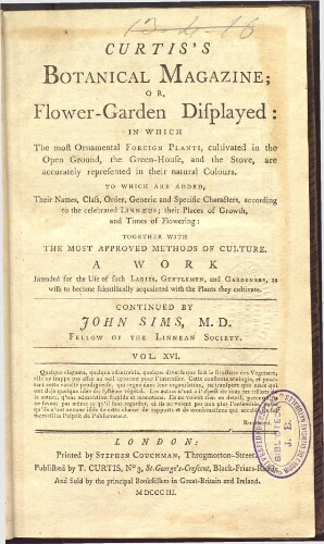 Curtis's Botanical Magazine (1801). Vol. 16-17