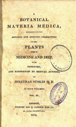 A botanical materia medica [...] Vol. IV