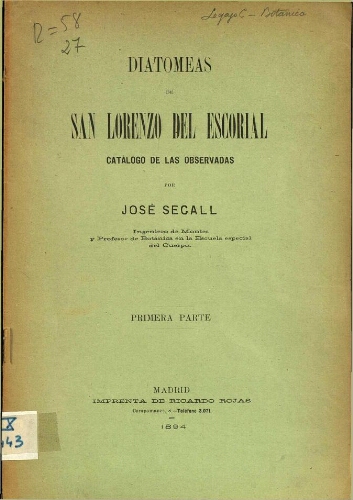 Diatomeas de San Lorenzo del Escorial