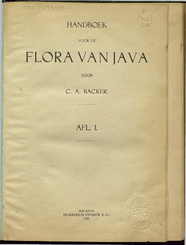 Handboek voor de flora van Java
