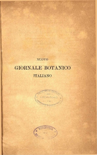 Nuovo Giornale botanico italiano. V. 13
