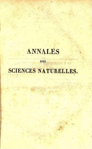 Annales des sciences naturelles [...] Tome sixième