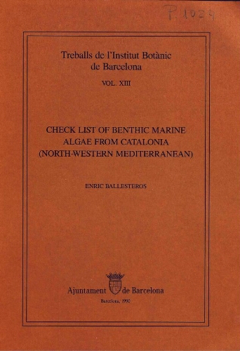 Treballs de l'Institut Botànic de Barcelona. Vol. XIII