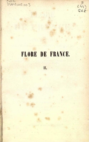 Flore de France [...] Tome deuxième
