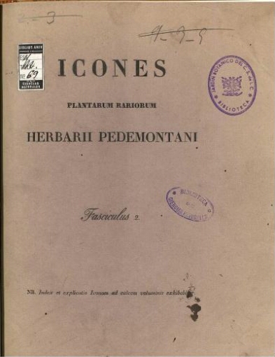Icones plantarum rariorum Herbarii Pedemontani. Fasciculus 2