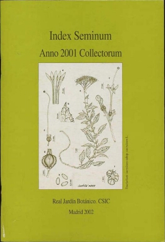 Index seminum in Horto Botanico Matritensi ... 2001