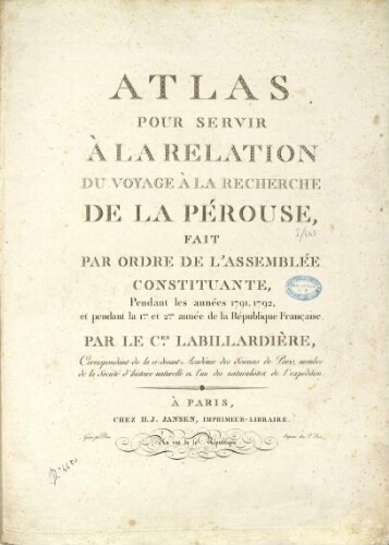 Relation du voyage a la recherche de la Pérouse [...] Atlas