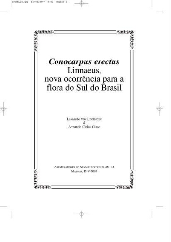 Conocarpus erectus Linnaeus, nova ocorrência para a flora do Sul do Brasil