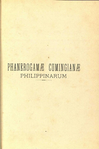 Phanerogamae Cumingianae Philippinarum