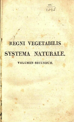 Regni vegetabilis systema naturale [...] Volumen secundum