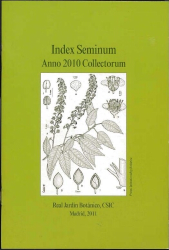 Index seminum in Horto Botanico Matritensi ... 2010