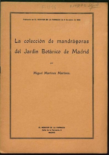 La colección de mandrágoras del Jardín Botánico de Madrid