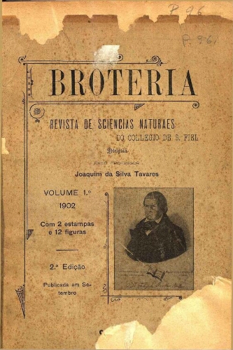 Brotéria. [...] Volume 1.º 1902. 2.ª Edição