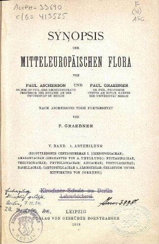 Synopsis der mitteleuropäischen Flora [...] [Band 5, Abth. 1]