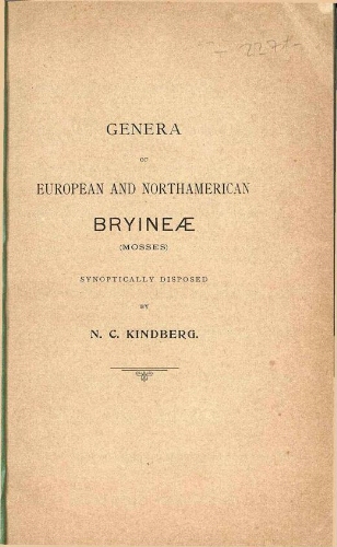 Genera of European and Northamerican Bryineae