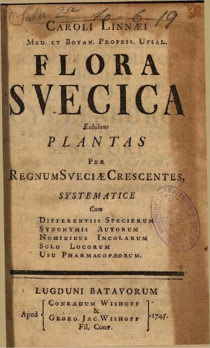 Flora Suecica [Lugd. Batavorum]