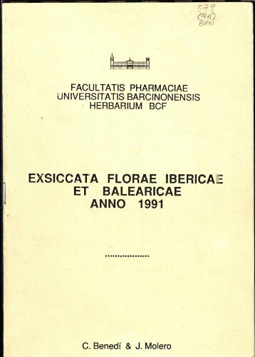 Exsiccata florae Ibericae et Balearicae anno 1991