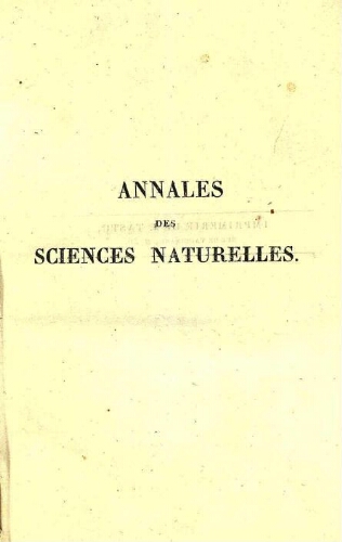 Annales des sciences naturelles [...] Tome second